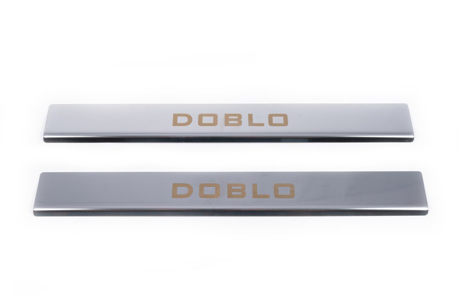 Fiat Doblo I 2005-2010 Door Sill Protectors V1 (Carmos, 2 pcs, Stainless Steel) Image