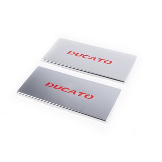 Interior door sill plates Red (2 pcs, stainless steel) photo 1