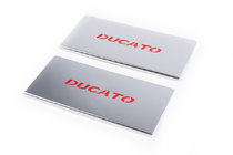 Fiat Ducato 2006-2025 Interior door sill plates Red (2 pcs, stainless steel) photo 1