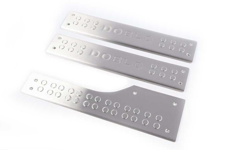 Fiat Doblo II 2010-2022 Carmos Interior Door Sill Covers Stainless Steel Image
