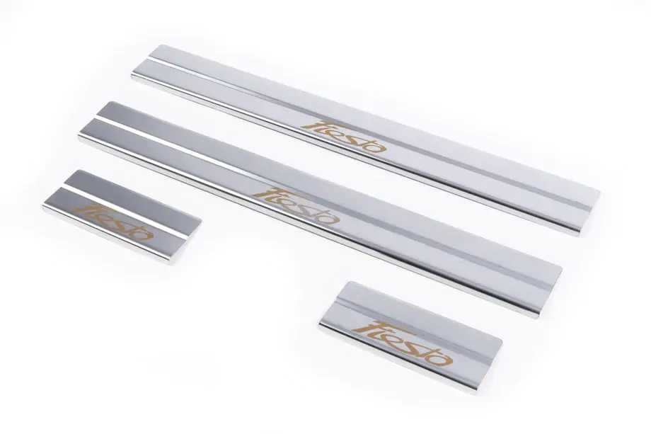 Ford Fiesta 2008-2017 Door Sill Protectors Carmos V1 Stainless Steel Set of 4 Image
