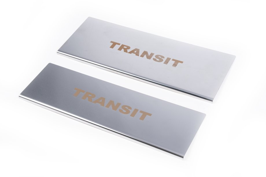 Ford Transit 2000–2014 Interior door sill protectors Carmos V1 (2 pcs, stainless steel) Image