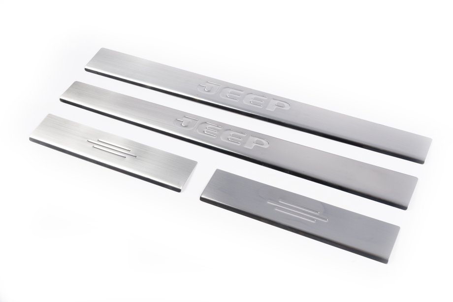 Jeep Cherokee/Liberty 2007-2013 Carmos V2 Stainless Steel Door Sill Protectors (4 pcs) Image