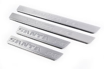 Hyundai Santa Fe 2 2006-2012 Stainless Steel Door Sill Protectors Carmos V1 (4 pcs) photo 1