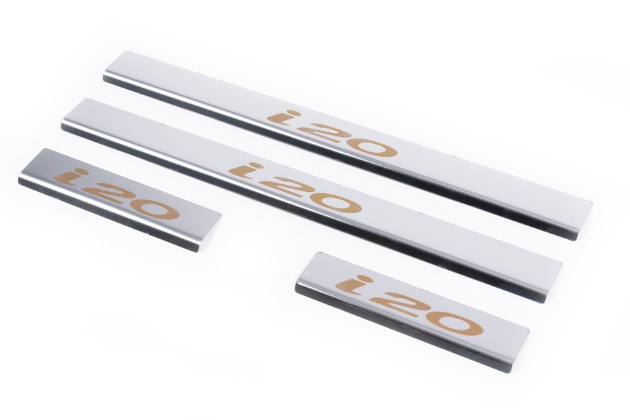 Hyundai I-20 2008-2012 Door Sill Protectors Carmos V1 (4 pcs, Stainless Steel) Image
