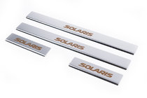 Hyundai Accent 2011-2017 Door Sill Protectors Carmos Solaris V1 (4 pcs, Stainless Steel) photo 1