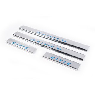 Blue door sill plates (Carmos, 4 pcs, stainless steel) photo 1