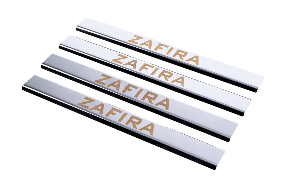 Opel Zafira A 1998-2005 Door Sill Protectors Carmos V1 (4 pcs, Stainless Steel) Image
