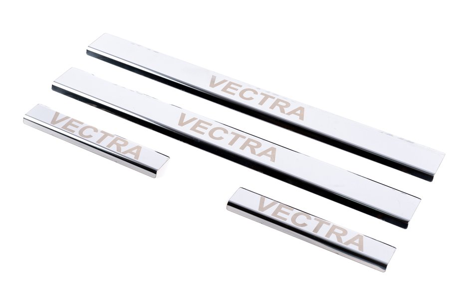Opel Vectra C 2002-2008 Door Sill Protectors (Carmos, 4 pcs, Stainless Steel) Photo 1