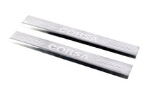 Opel Corsa C 2000-2006 Door Sill Protectors Carmos V2 (2 pcs, Stainless Steel) photo 1