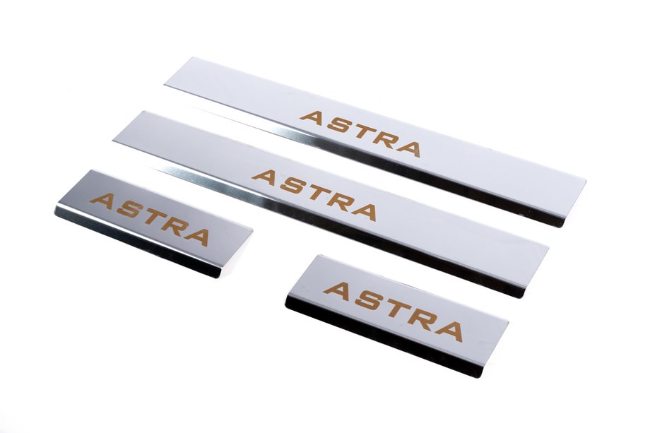 Opel Astra J 2009-2015 Door Sill Protectors Carmos V1 (4 pcs, Stainless Steel) Image