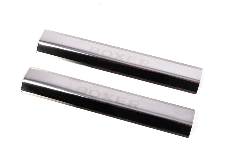 Peugeot Boxer 2006-2025 Door Sill Protectors Laser (2 pcs, Stainless Steel) Image