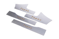 Peugeot Partner Tepee 2008-2018 Carmos Stainless Steel Inner Door Sill Protectors 4 pcs, Carmos - Turkish Steel photo 1