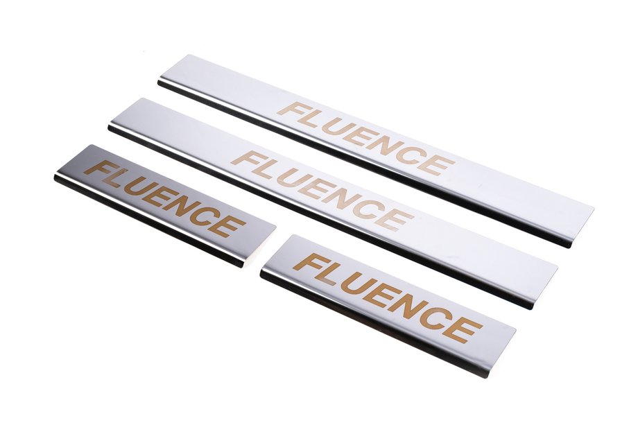 Renault Fluence 2009-2016 Door Sill Protectors Carmos V1 (4 pcs, Stainless Steel) Photo 1