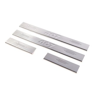 Stainless Steel Door Sill Protectors (Carmos V2, 4 pcs) Peugeot 407 2004-2011 photo 1