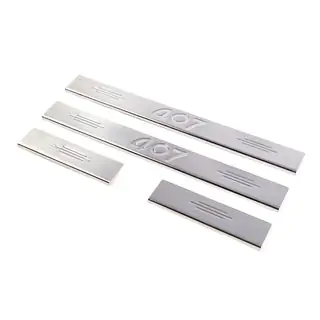 Stainless Steel Door Sill Protectors (Carmos V2, 4 pcs) Peugeot 407 2004-2011 photo 1