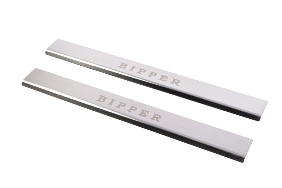 Peugeot Bipper 2008-2017 Door Sill Protectors Carmos V3 (2 pcs, Stainless Steel) Image