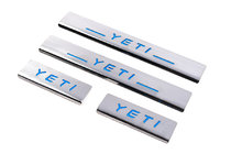 Skoda Yeti 2009-2017 Door Sill Protectors Carmos V3-Blue (4 pcs, Stainless Steel) photo 1