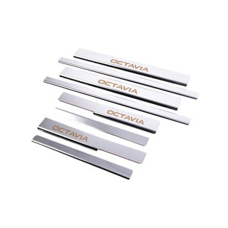 Door Sill Protectors Carmos V1 (8 pcs, Stainless Steel) Skoda Octavia III A7 2013-2019 photo 3