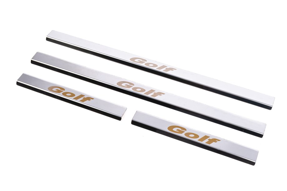Volkswagen Golf 5 2003-2009 Door Sill Protectors Carmos V1 (4 pcs, Stainless Steel) Image