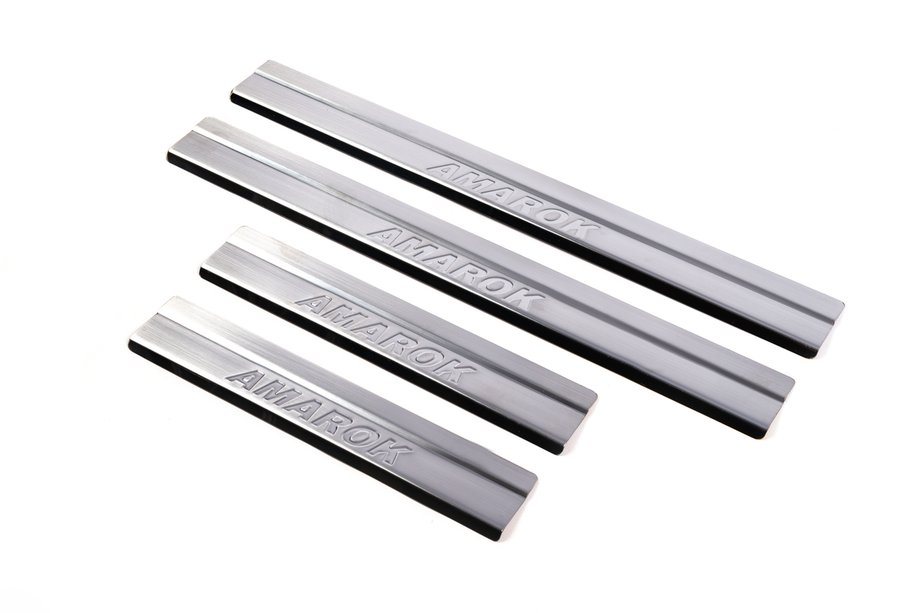 Volkswagen Amarok 2010-2022 Door Sill Protectors Carmos V1 (4 pcs, Stainless Steel) Image