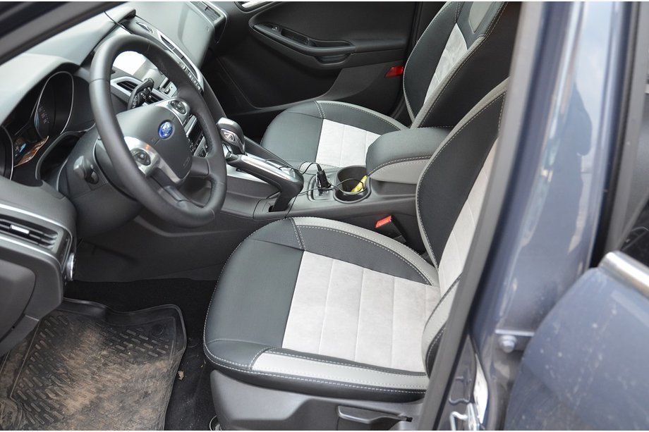 Ford Focus III 2011-2017 Custom Fit Eco Leather Seat Covers Brothers Leather Style Image