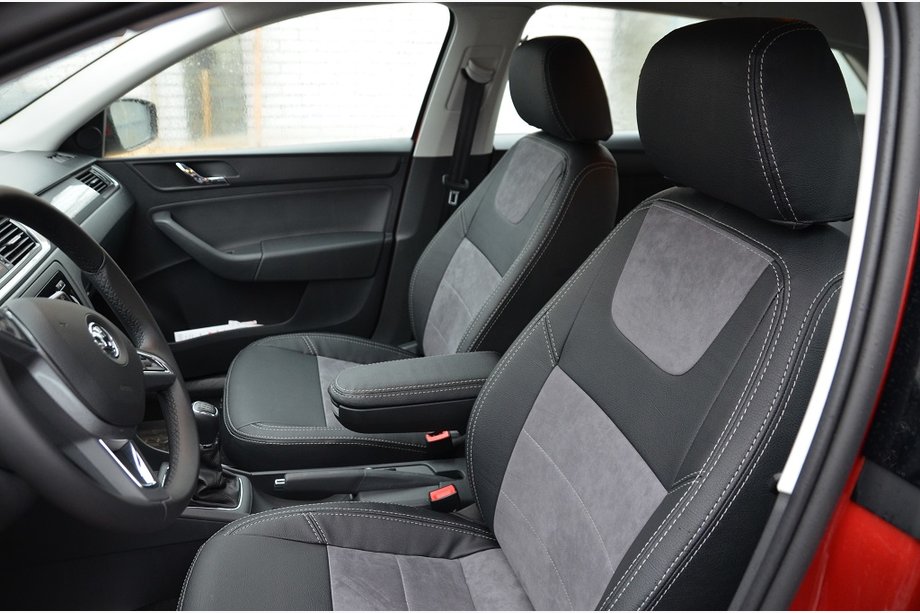 Skoda Rapid 2012-2019 Car Seat Covers SoyuzAuto Leather-Style Image