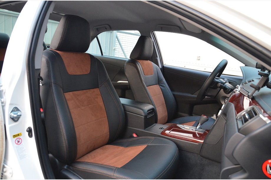 Toyota Camry 2011–2017 Car Seat Covers (Leatherette & Alcantara Substitute, Elite) Photo 4