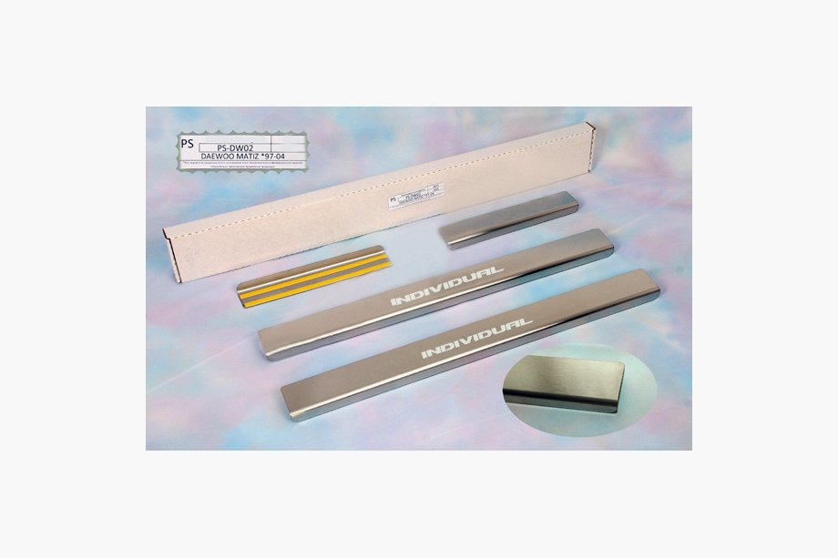 Daewoo Matiz 1998-2008 Door Sill Protectors Natanika Standard (4 pcs, Stainless Steel) Image