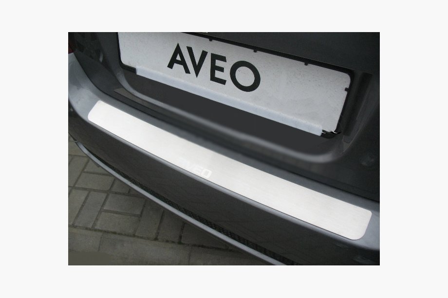 Chevrolet Aveo T250 2005-2011 Rear bumper protector Nataniko (stainless steel) Image