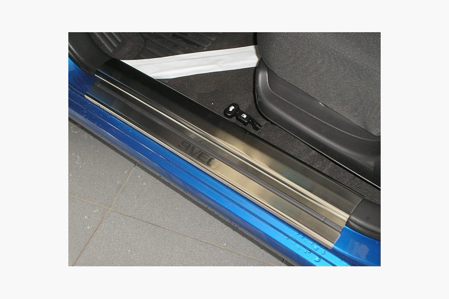 Chevrolet Aveo T250 2005-2011 Nataniko Stainless Steel Door Sill Protectors Image