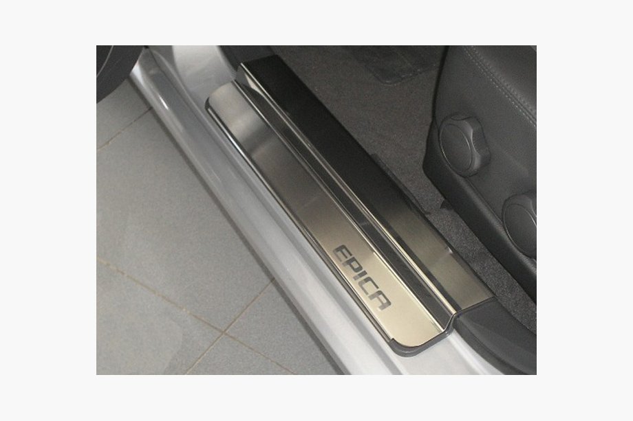 Chevrolet Epica 2006-2014 Door Sill Protectors Natanika Standard (4 pcs, Stainless Steel) Image