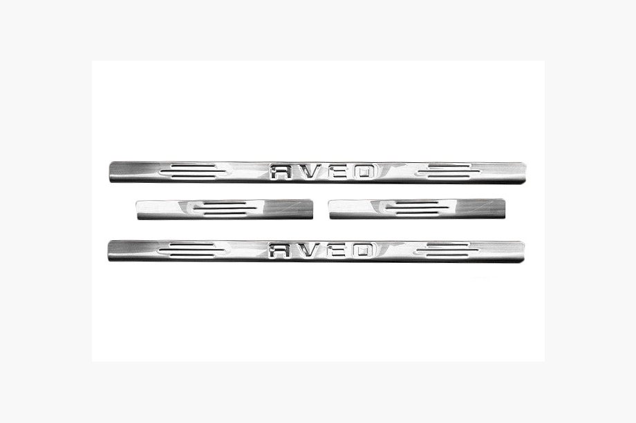 Chevrolet Aveo T200 2002-2008 Carmos Door Sill Protectors (4 pcs, Stainless Steel) Image