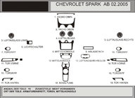 Chevrolet Spark 2004-2009 Dashboard Trim Covers (Hartman) Aluminum photo 1