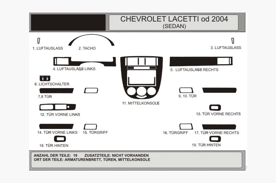 Chevrolet Lacetti 2003-2024 Dashboard Trim Sedan (Hartman) Image
