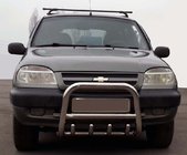 Chevrolet Niva 1998-2020 Bull Bar QT006 (Stainless Steel) photo 2