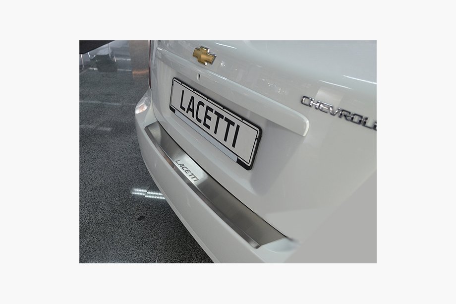 Chevrolet Lacetti 2003-2024 Rear bumper protector with lip Natanika (stainless steel) Image