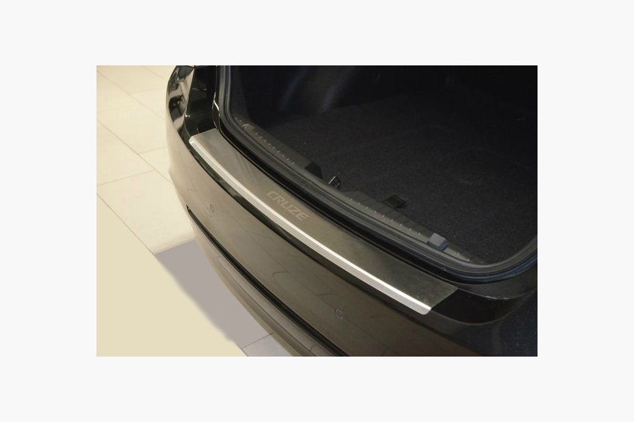Chevrolet Cruze 2009–2015 Rear bumper protector with lip Nataniko (stainless steel) Image