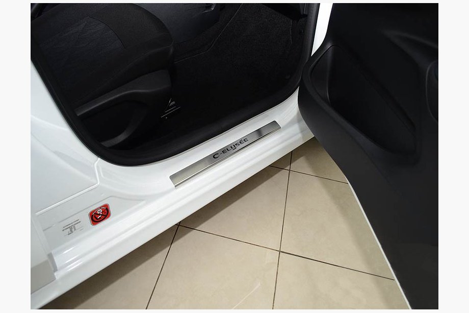 Citroen C-Elysee 2013-2022 Door Sill Covers Nataniko (4 pcs, Stainless Steel) Premium - 3M Tape, 0.8 mm Image