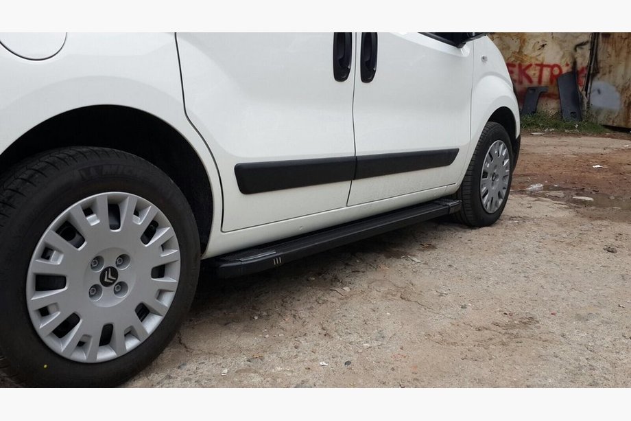 Fiat Fiorino/Qubo 2008-2024 Side Steps Rainbow Black (2 pcs, Aluminum Profile) Photo 6