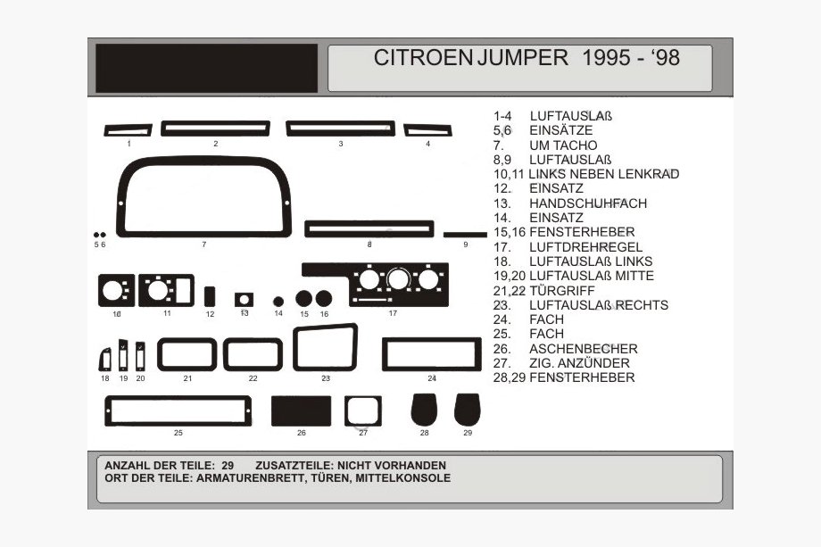 Fiat Ducato 1995-2006 Dashboard Trim Covers (Model 1995-1998) Image