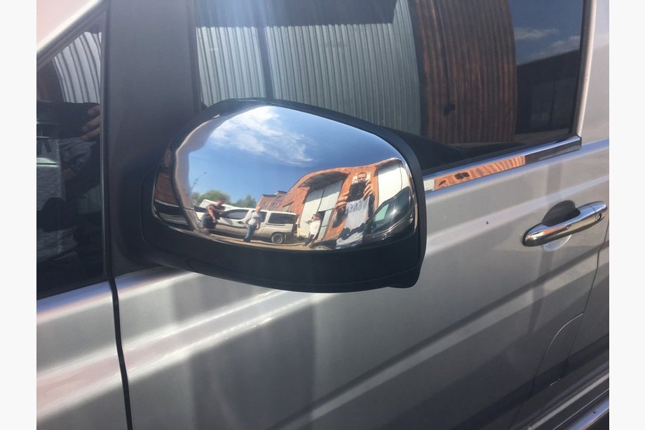 Mercedes Vito W639 2004-2014 Chrome Mirror Covers Vito 2010-2015 (2 pcs) OmsaLine - Italian Stainless Steel Photo 4
