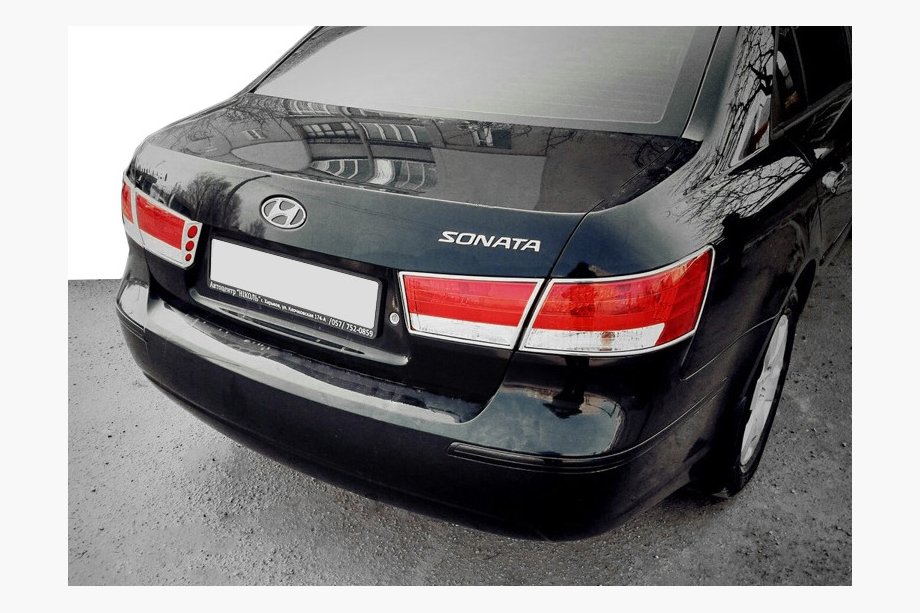 Hyundai Sonata NF 2004-2009 Chrome Tail Light Covers (2 pcs, Plastic) Image
