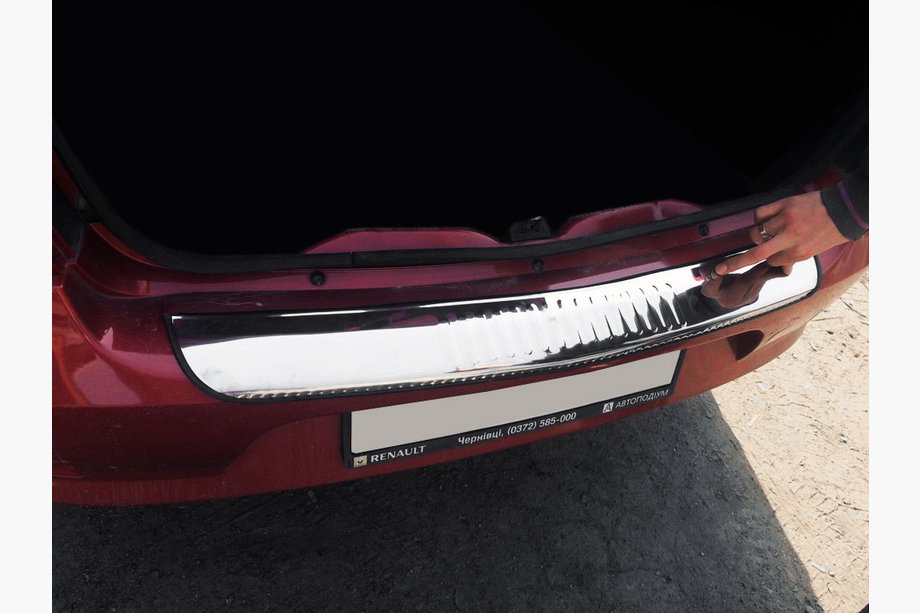Renault Logan I 2008-2013 Rear Bumper Protector Carmos Stainless Steel Image