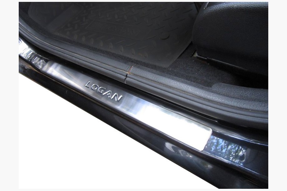 Renault Logan MCV 2005-2013 Door Sill Protectors OmsaLine (4 pcs, stainless steel) Image