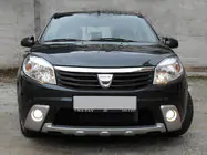 Renault Sandero 2007-2013 Front bumper covers (3 pcs, primed) photo 1