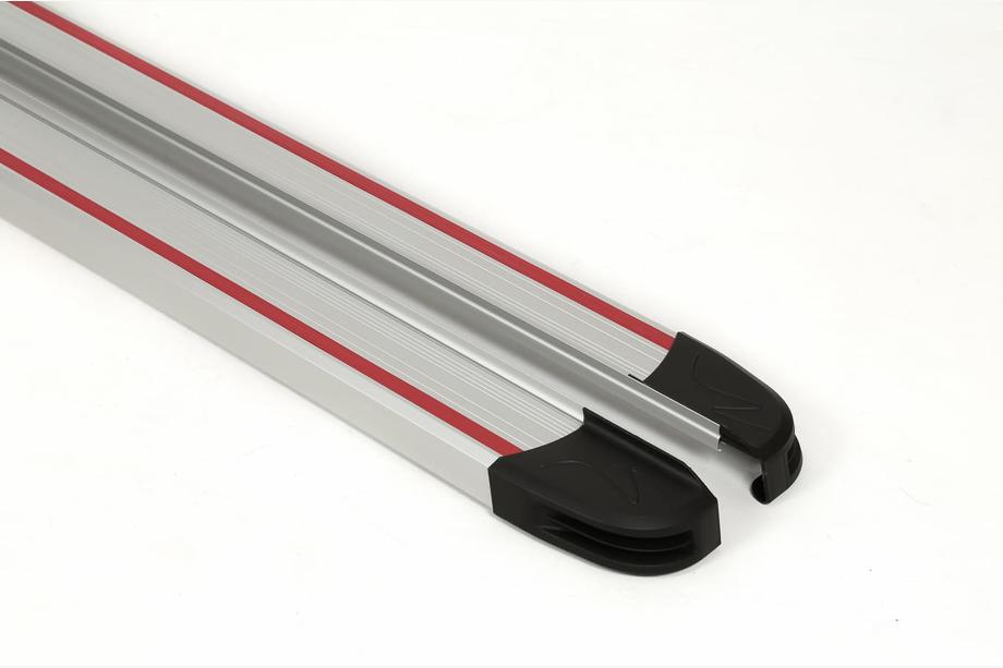 Volkswagen Touareg 2002–2010 Side Steps Maya Red-Grey (2 pcs, Aluminum) Image