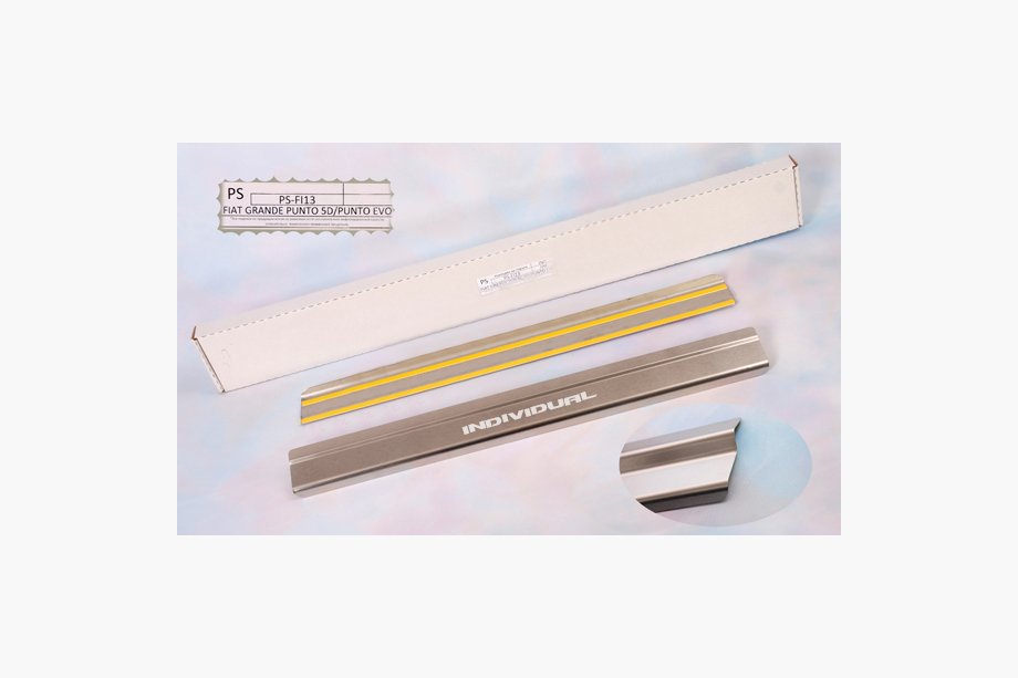 Fiat Punto Grande/EVO 2006-2018 Stainless Steel Door Sill Protectors Natanika Standard (2 pcs) Image