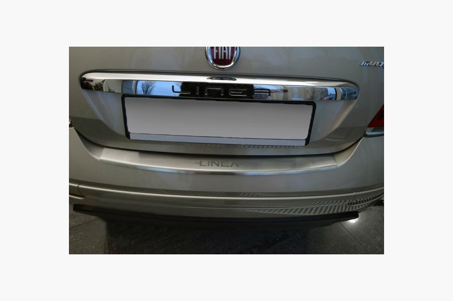 Fiat Linea 2006-2018 Rear bumper protector with edge Nataniko (2012+, stainless steel) Image