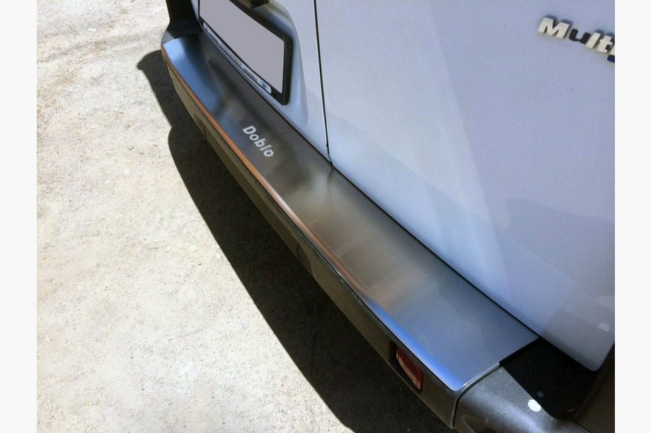 Fiat Doblo II 2010-2022 Rear bumper protector with lip NataNika (stainless steel) Image